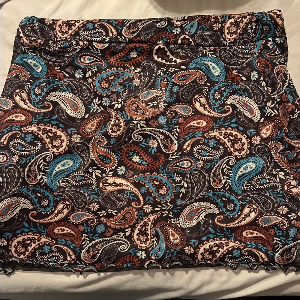 Nasty Gal Vibrant Paisley Mesh Skirt
